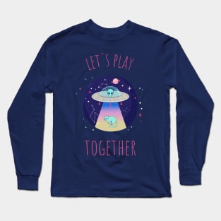 alien and cat Long Sleeve T-Shirt